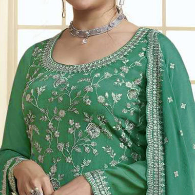 green-floral-embroidered-chinon-semi-stitched-sharara-suit