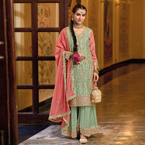 green-floral-embroidered-chinon-semi-stitched-palazzo-suit