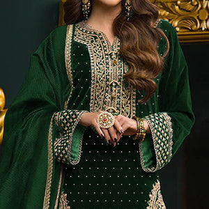 green-embroidered-velvet-semi-stitched-salwar-suit