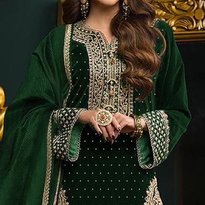 green-embroidered-velvet-semi-stitched-salwar-suit