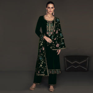 green-floral-embroidered-velvet-semi-stitched-suit-1