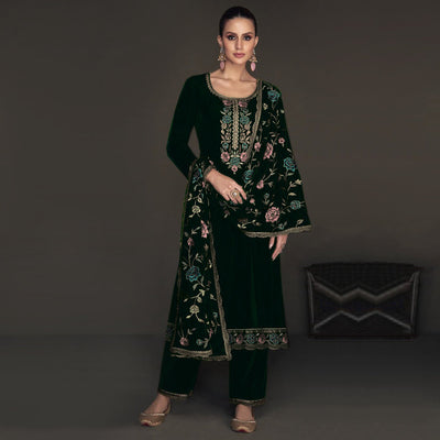 green-floral-embroidered-velvet-semi-stitched-suit-1