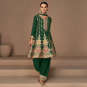 green-floral-embroidered-georgette-semi-stitched-suit-8