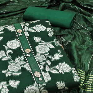 green-floral-woven-modal-dress-material