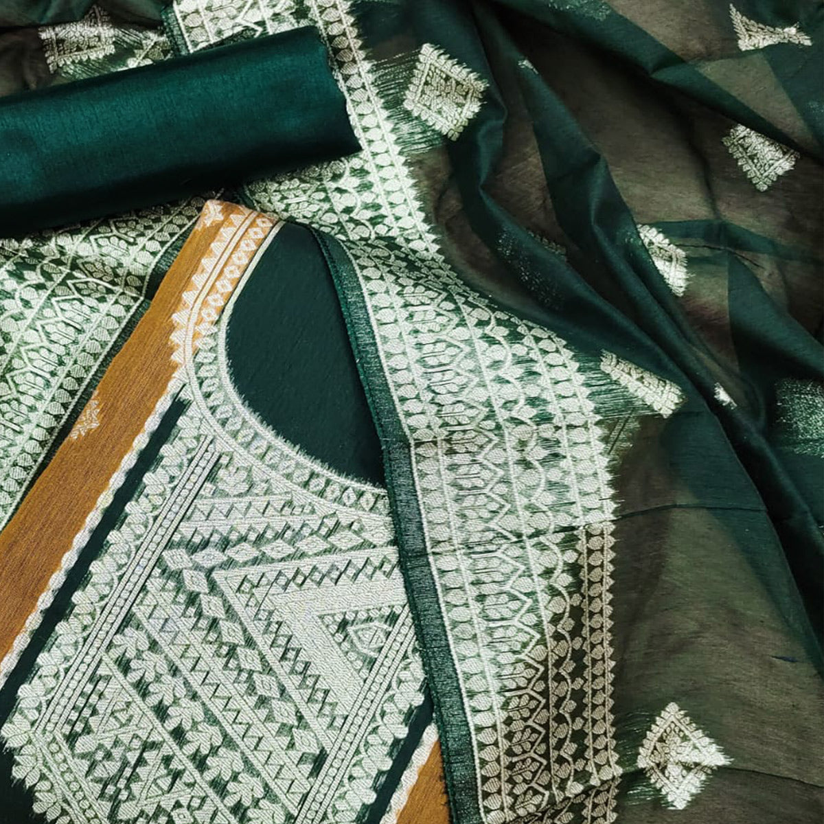 green-woven-chanderi-dress-material-2