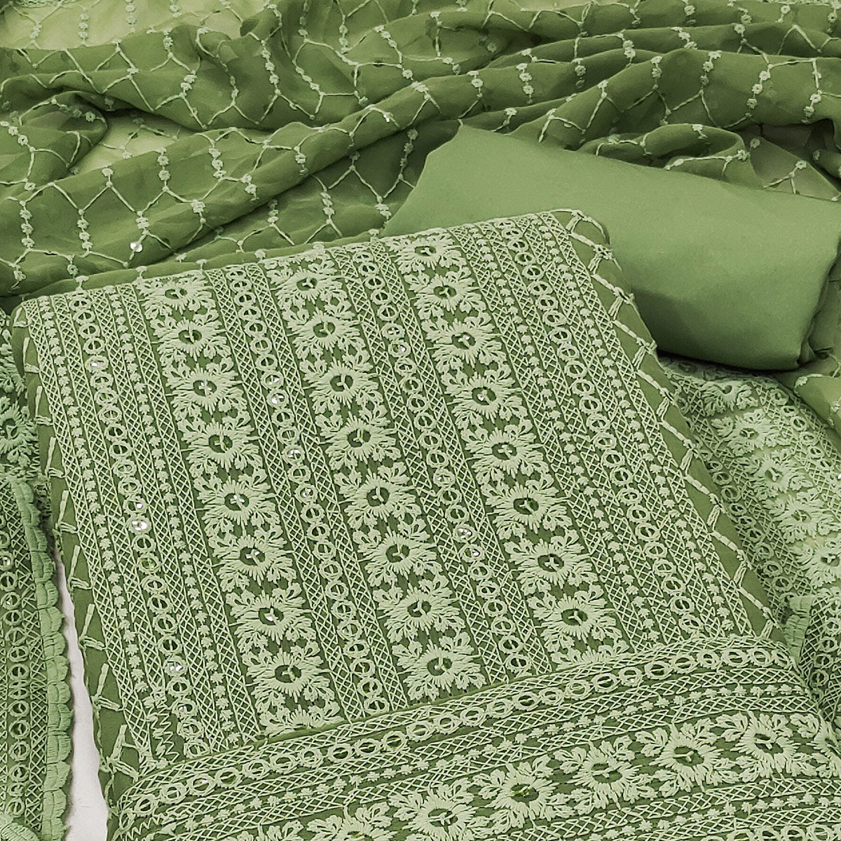 green-chikankari-work-georgette-dress-material