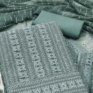 grey-chikankari-work-georgette-dress-material