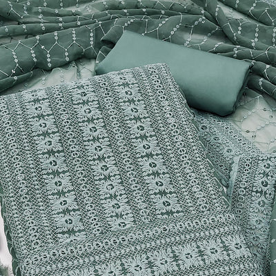 grey-chikankari-work-georgette-dress-material