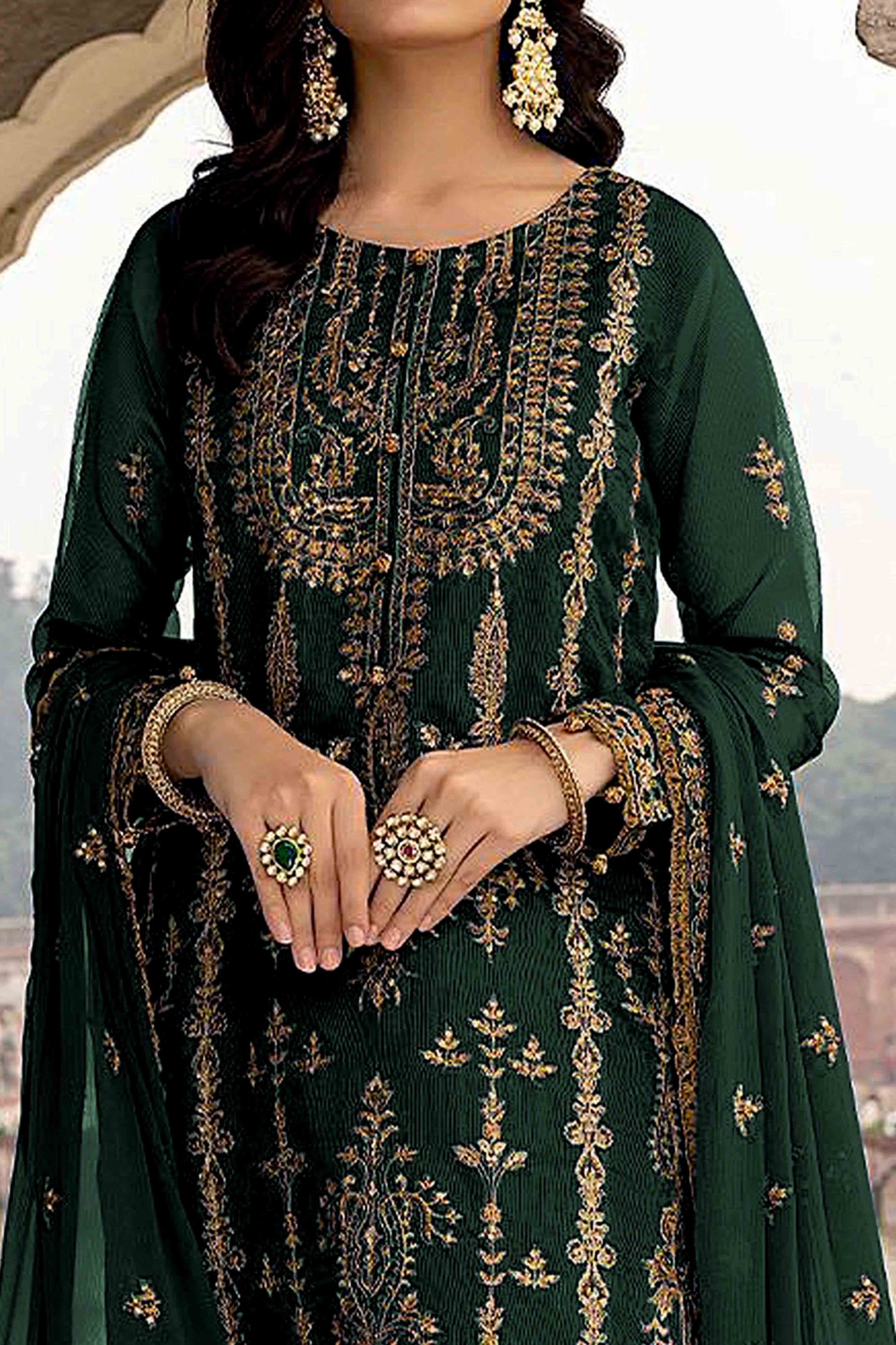 green-floral-sequins-embroidered-georgette-semi-stitched-suit-10