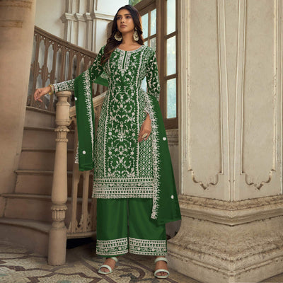 green-floral-embroidered-net-semi-stitched-suit-3