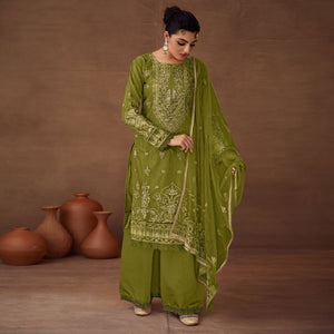green-floral-embroidered-semi-stitched-pakistani-suit