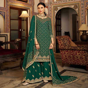 green-sequins-embroidered-chinon-semi-stitched-suit