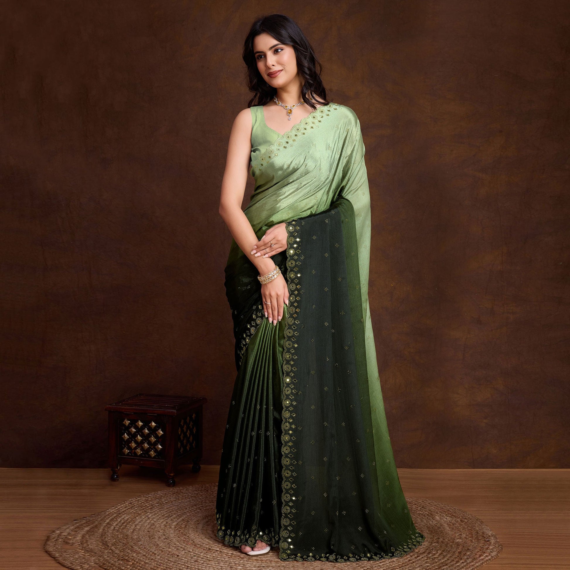 green-ombre-chinon-saree-with-mirror-border
