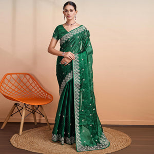 green-embroidered-tussar-silk-saree