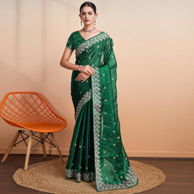 green-embroidered-tussar-silk-saree