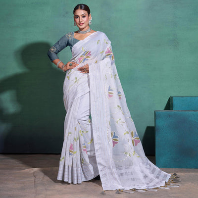 grey-gota-patti-embroidered-linen-saree-with-tassels