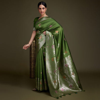 green-floral-design-woven-banarasi-silk-saree