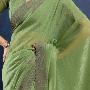 green-zarkan-diamond-work-crunchy-silk-fancy-fabric-saree