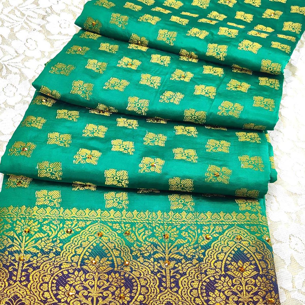 green-woven-with-stone-work-banarasi-silk-saree