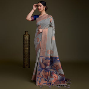 grey-floral-woven-banarasi-silk-saree-3