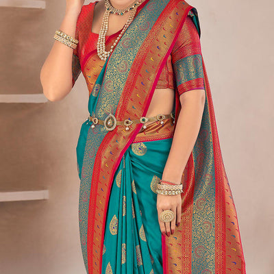 Morpich Woven Pure Silk Saree With Tassels