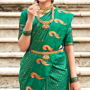 green-woven-art-silk-paithani-saree-1