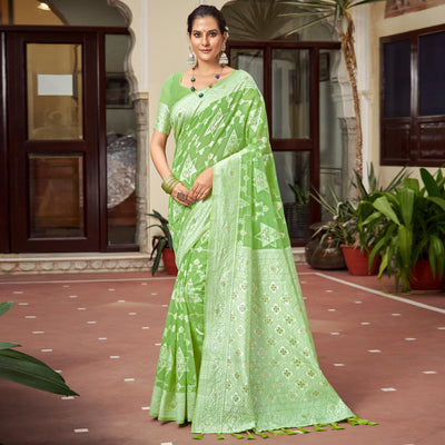 green-woven-cotton-silk-saree-with-tassels-12