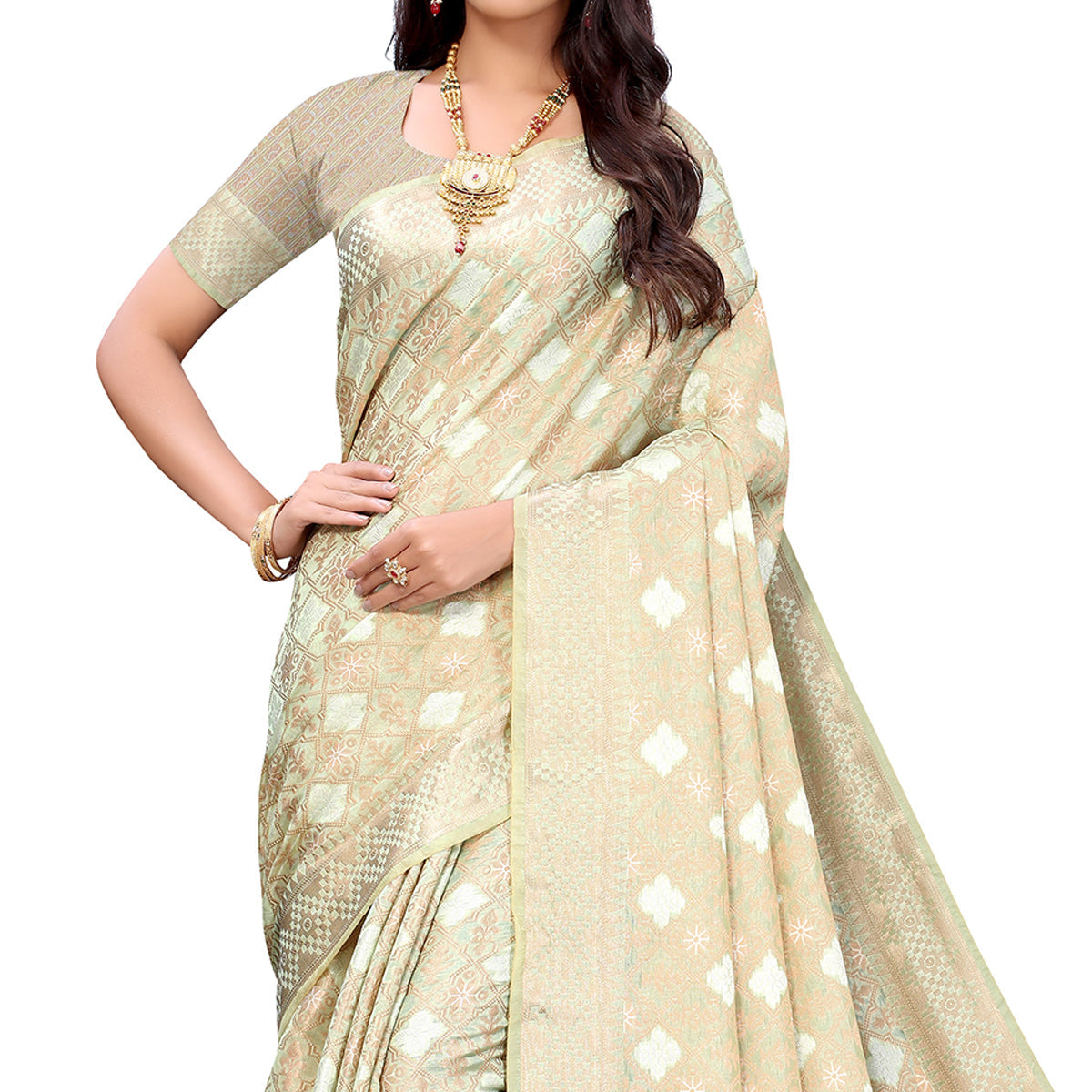green-festive-wear-woven-organza-banarasi-saree-133853