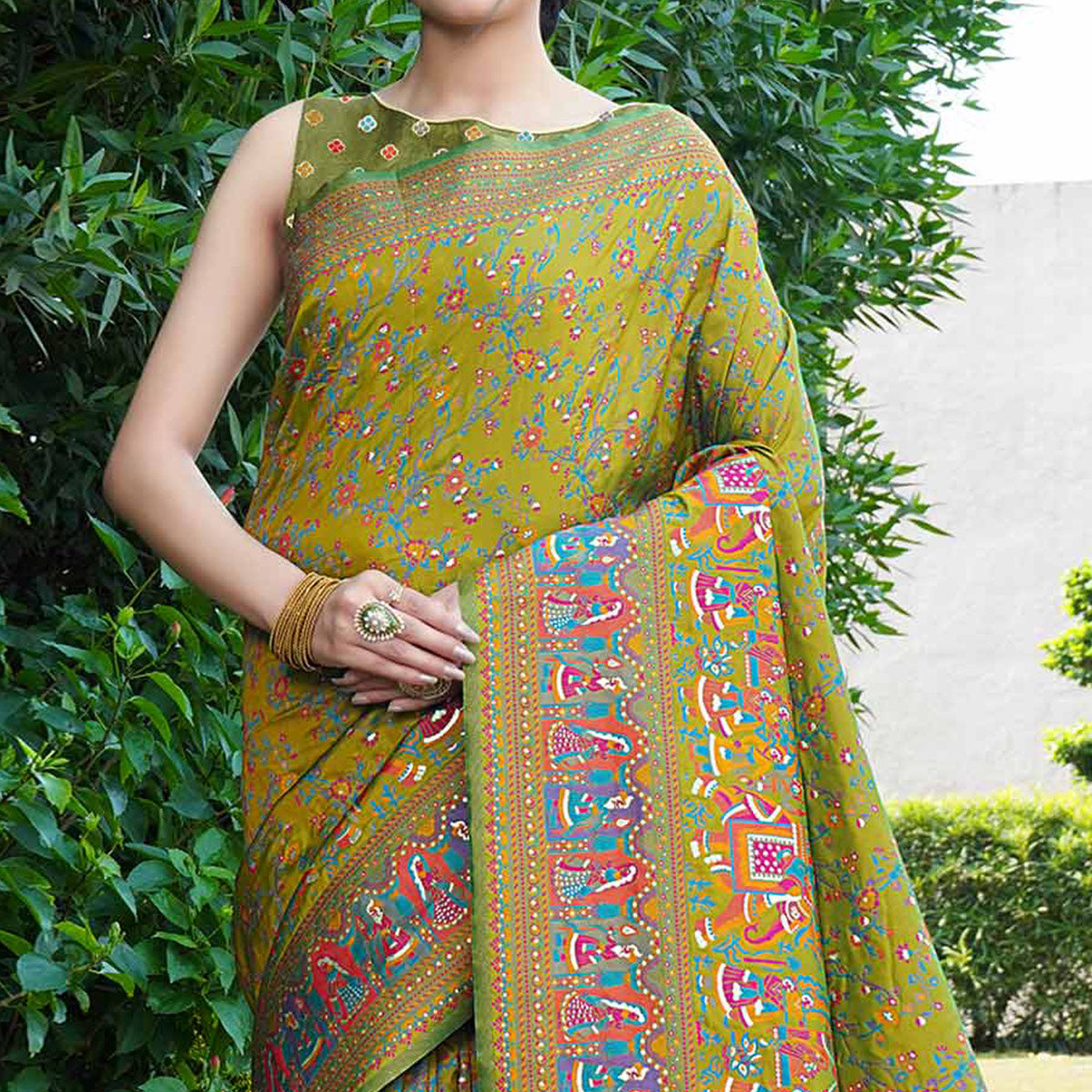 1green-floral-purple-woven-pure-silk-saree