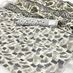 grey-geometric-digital-printed-cotton-blend-saree