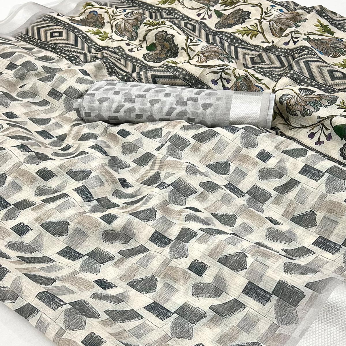 grey-geometric-digital-printed-cotton-blend-saree