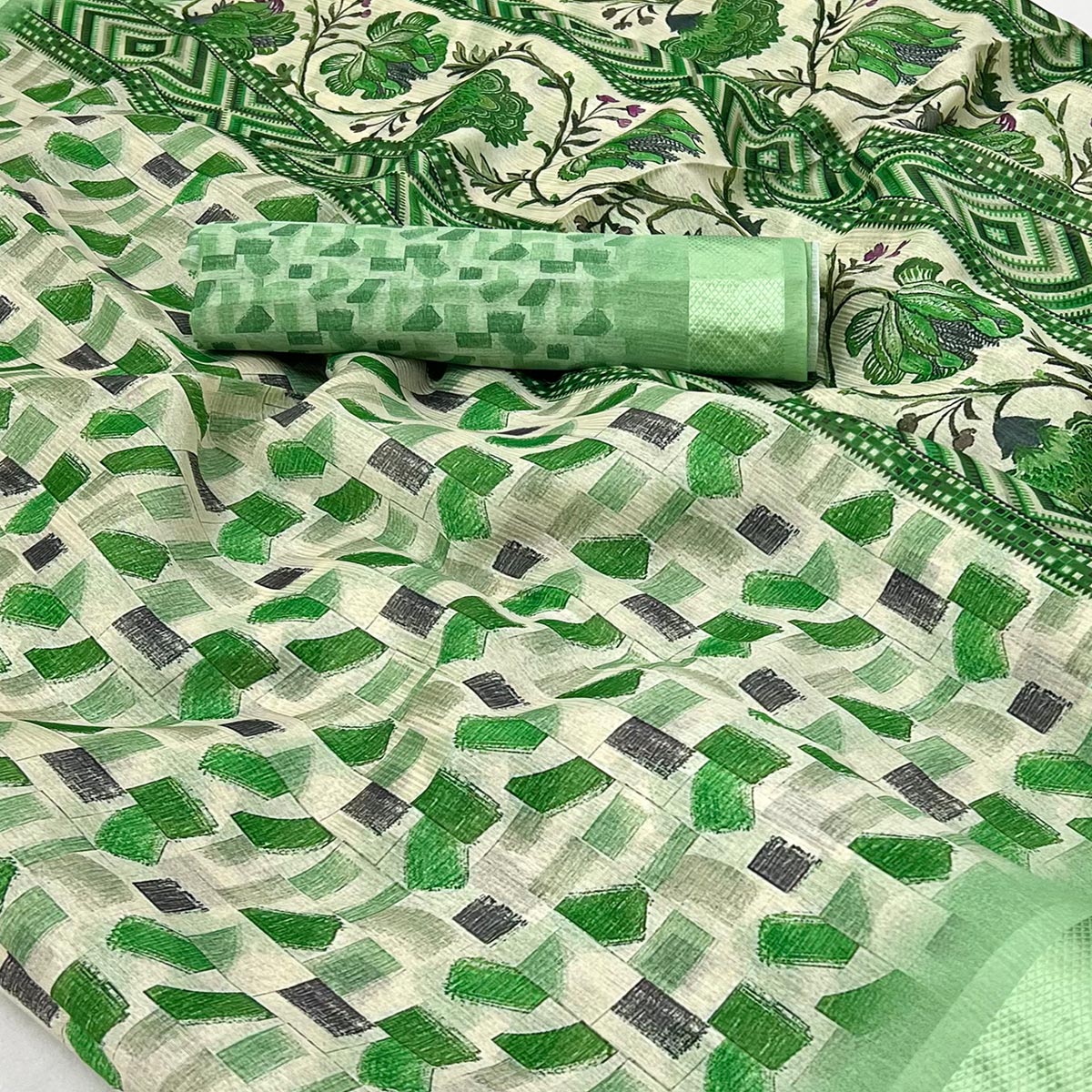 15green-geometric-digital-printed-cotton-blend-saree