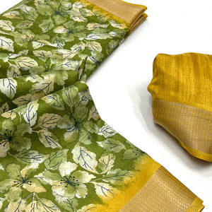 green-floral-printed-dola-silk-saree-with-woven-border-6