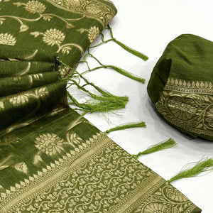 green-floral-woven-cotton-blend-saree-with-tassels-3