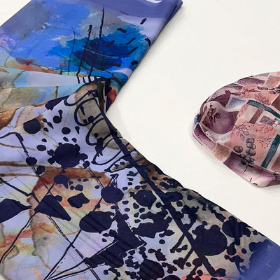 Light Lavender Digital Printed Georgette Saree