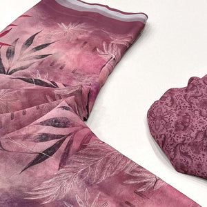 Onion Pink Floral Digital Printed Georgette Saree