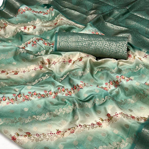 green-floral-woven-with-digital-printed-art-silk-saree