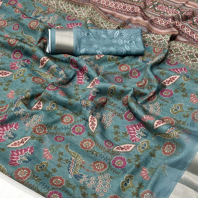 grey-floral-digital-printed-georgette-saree-with-zari-border-4