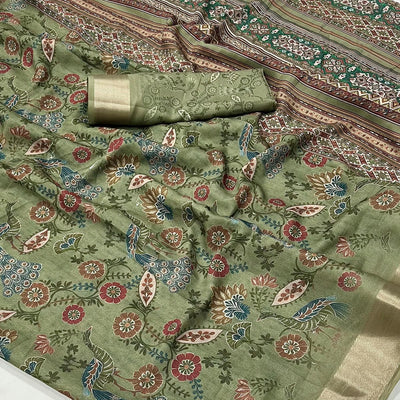 green-floral-digital-printed-georgette-saree-with-zari-border-5