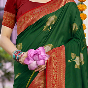 green-floral-woven-banarasi-silk-saree-with-tassels-21