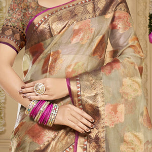 grey-floral-woven-organza-saree-with-tassels-3