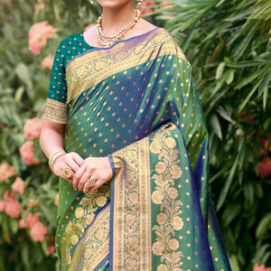 green-floral-woven-banarasi-silk-saree-with-tassels-11