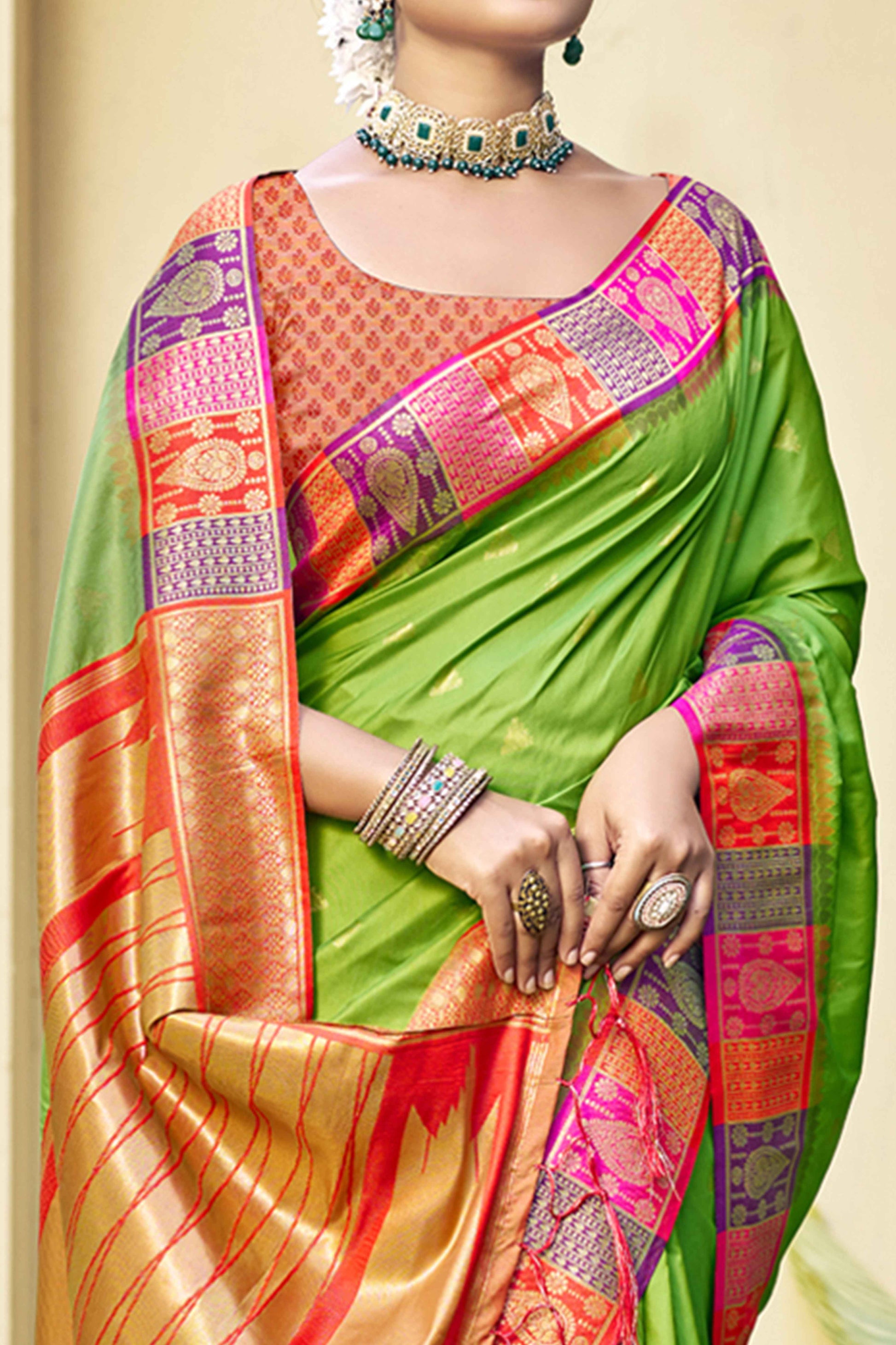 green-woven-banarasi-silk-saree-with-tassels-17