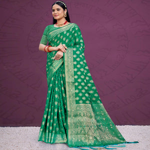 green-floral-woven-cotton-silk-saree-with-tassels-5