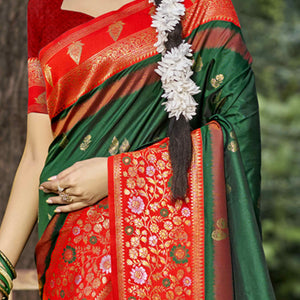 green-floral-woven-banarasi-silk-saree-with-tassels-13