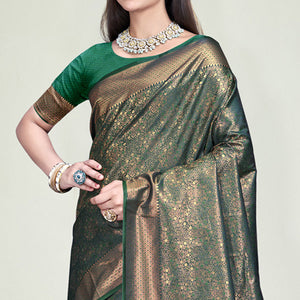 green-floral-woven-banarasi-silk-saree-with-tassels-10