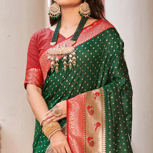 green-woven-banarasi-silk-saree-with-tassels-11