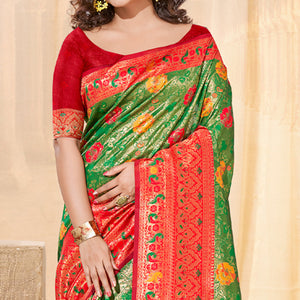 green-floral-woven-kanjivaram-silk-saree-with-tassels
