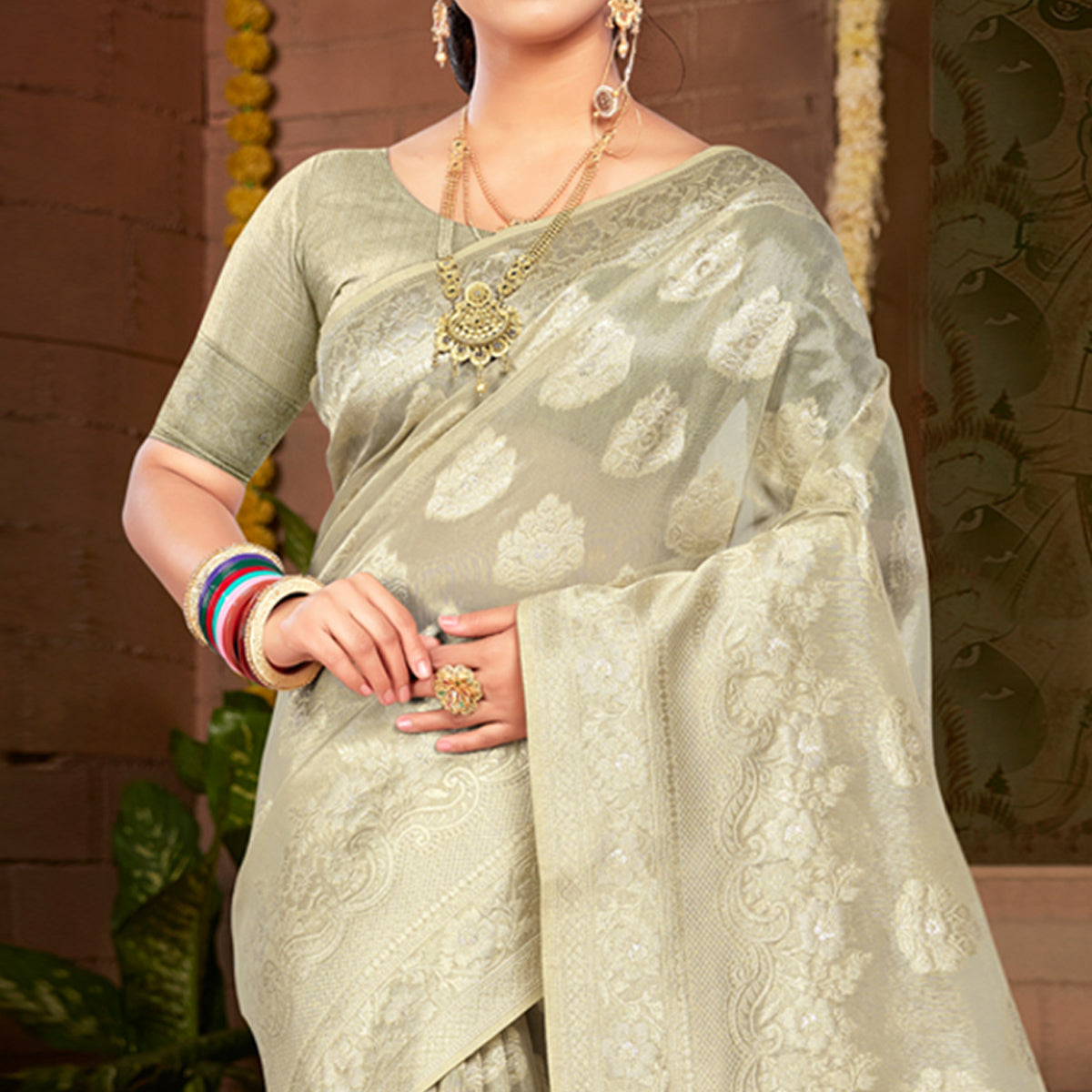 grey-floral-woven-kota-doria-saree-with-tassels