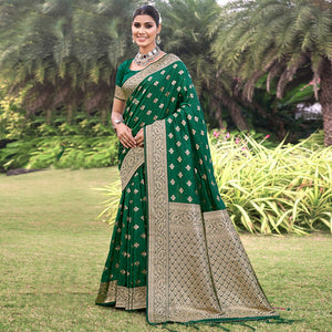 28green-floral-woven-kanjivaram-silk-saree-with-tassels